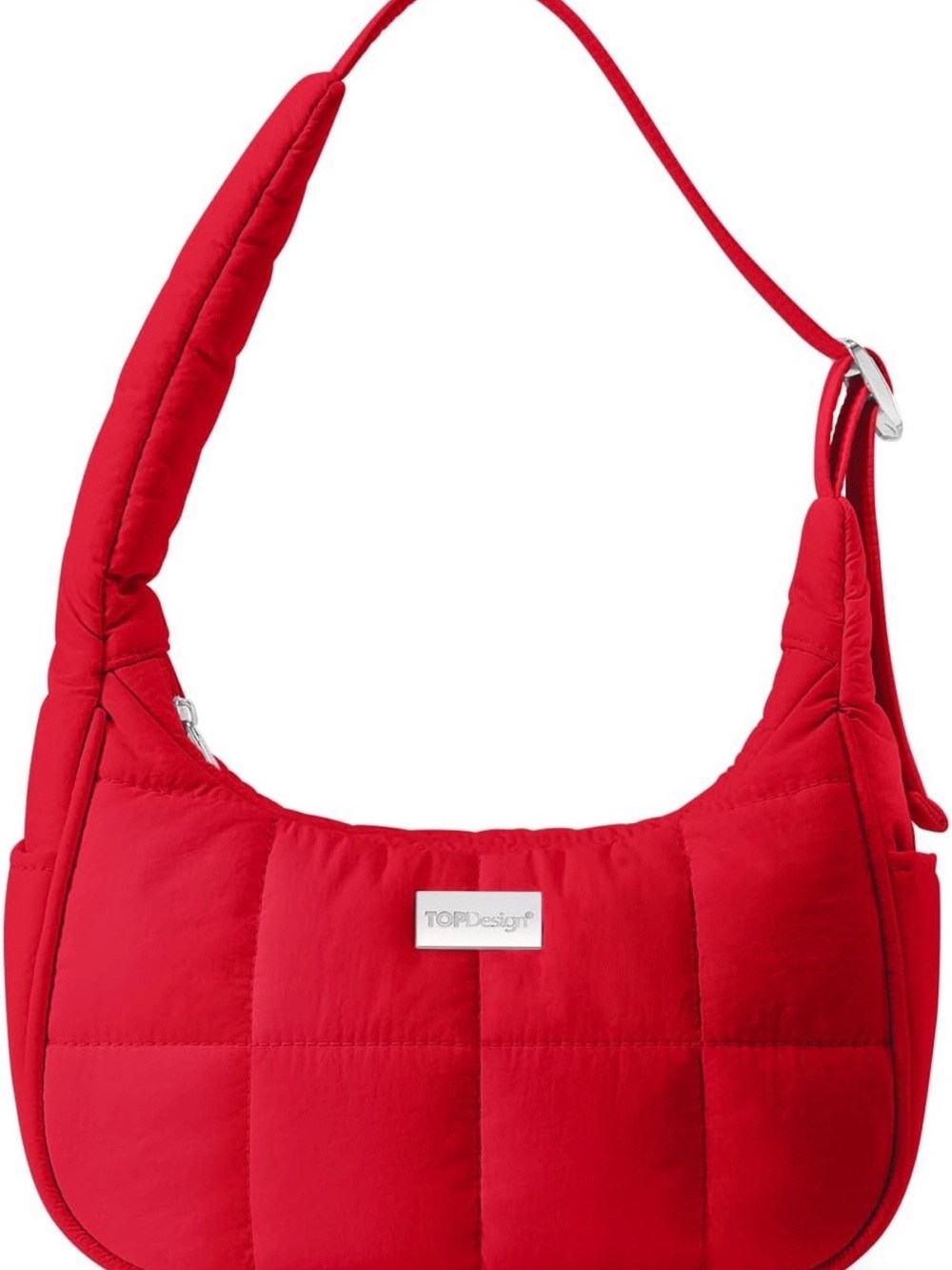Red Quilted Shoulder Bag for Women